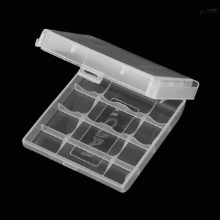 2 cajas de almacenamiento de baterías palo transparentes aa, contenedores de alta calidad, duraderos, con tapas, 2 x 4 pilas aa (3)