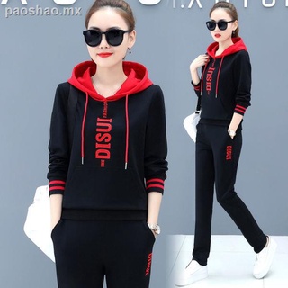 Single piece/suit 2020 spring and autumn sports suit women s casual Korean loose hooded sweater plus size two-piece trend