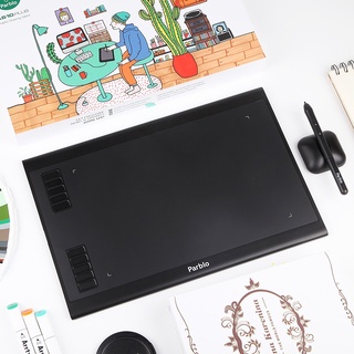 Tableta de dibujo parblo Plus, x pulgadas área de trabajo grande, 8192 niveles libre de batería lápiz capacitivo Tablet