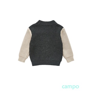 ❉Es❂Los niños Casual de manga larga suéter de moda contraste Color cuello redondo jersey prendas de punto (6)