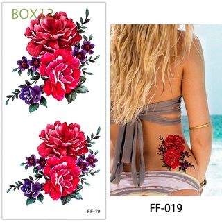 box12 hallowen body art unisex flor completa brazo temporal tatuaje pegatinas impermeable diseño de moda caliente larga duración cuerpo pierna calcomanía