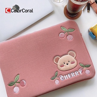 ColorCoral Pouch for iPad pro 11inch Cute Bear Ins Sleeve for ipad 9.7 10.2 10.5 inch Pink Bag for iPad Pro 12.9" in Stock Korean Girl (4)