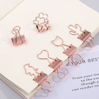 UNIQIOLD 30pcs High Quality Binder Clips File Office Supplies Paper Clip New Mini Book Cat Heart Cactus Stationery Metal (7)