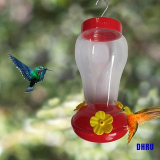 dhru campo alimentación colibrí botella jardín al aire libre plástico flor hierro gancho alimentador