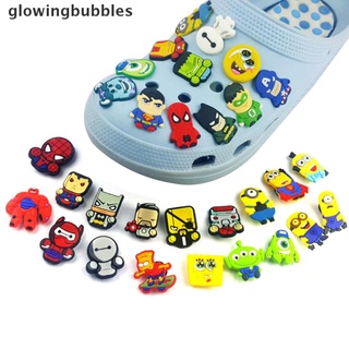 glowingbubbles 20pcs crocs jibbitz estilo aleatorio pvc lindo dibujos animados zapatos encanto para crocs slipper gbs