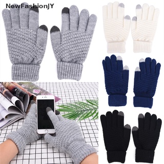 [newfashionjy] guantes de lana caliente de punto de invierno guantes de pantalla táctil hombres mujeres guantes de invierno venta caliente
