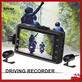 Areuz - cámara ligera para motocicleta (720P, doble cámara, grabadora de conducción, DVR, monitoreo de estacionamiento para Motocross)