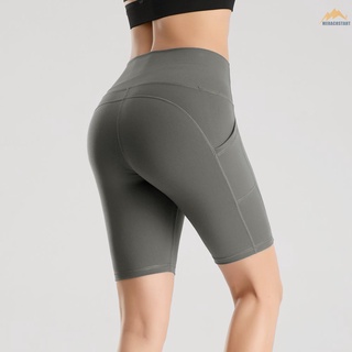 pantalones cortos de yoga para mujer de secado rápido de cintura alta elástica bodycon jogging entrenamiento gimnasio fitness deporte pantalones cortos