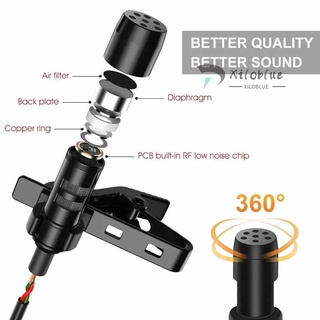 Mini micrófono Lavalier con Clip/micrófono condensador de solapa con enchufe de 3.5 mm Compatible con iPhone iPad Android Smartphone DSLR (5)