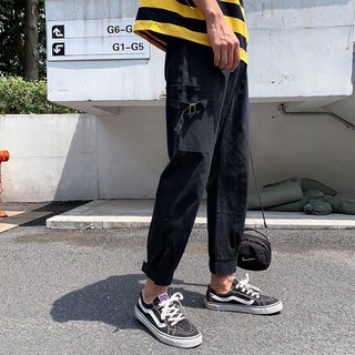 Mono Con Vigas De Los Hombres De La Calle Desgaste Todo-Partido De Moda Pantalones Sueltos De Tobillo De Longitud Estudiante Plancton Guapo Hong Kong St