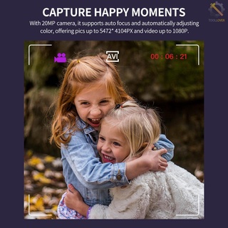 Cámara Digital Selfie de 20mp para niños con pantalla IPS 2in compatible con cámara de enfoque automático de vídeo 1080P con ranura para tarjeta TF (máx. 32 gb), color amarillo (9)
