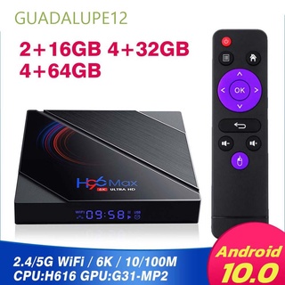 GUADALUPE12 4GB+32GB Smart TV Box HD TV Box Set Top Box Dual WIFI 6K Android 10.0 Multimedia Player 4GB+64GB 2.4G/5GHz WiFi Media Player