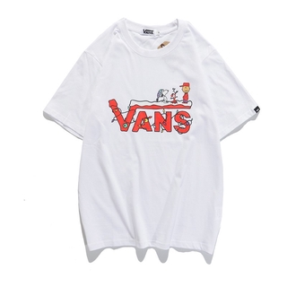 Playera/Camiseta De Manga corta holgada Casual holgada con estampado De dibujos animados Vans Snoopy (4)