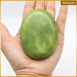 [xmaiyock] gran spa natural jade caliente masaje piedra ovalada verde piedra caliente, ideal para masaje spa relajación y más