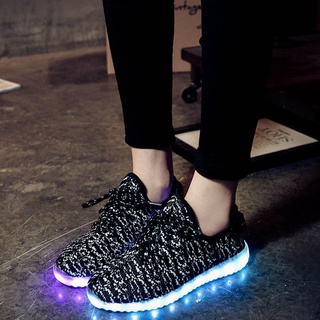 0911 - zapatos luminosos led unisex, recargables por usb, con cordones