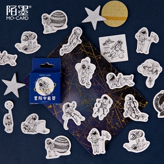 45 piezas de pegatina interestelar astronauta, diseño de astronauta, cuenta de mano, álbum de fotos, diario, decoración, sello