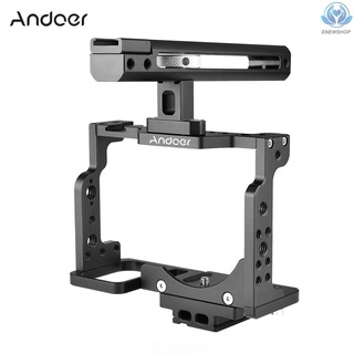 [enew]Andoer C15-B - jaula para cámara y mango superior de aleación de aluminio con montaje en zapata fría Compatible con cámara DSLR Nikon Z6/Z7