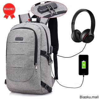 Mochila antirrobo para portátil, 15.6-17.3 pulgadas de viaje de negocios mochila bolsa con bloqueo con puerto de carga USB auriculares, resistente al agua mochila de ordenador