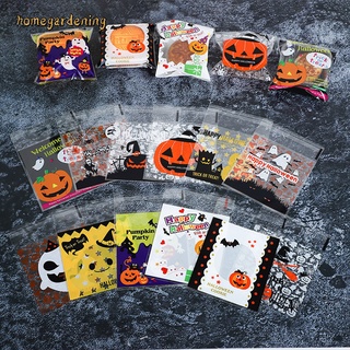 100 unids/set bolsa de caramelo regalo galletas galletas snack plástico embalaje halloween fiesta decoración