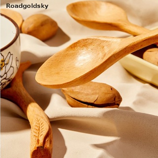 Roadgoldsky Japanese Style Beech Spoons Branch Shape Long Handle Scoop Spoon Tableware WDSK