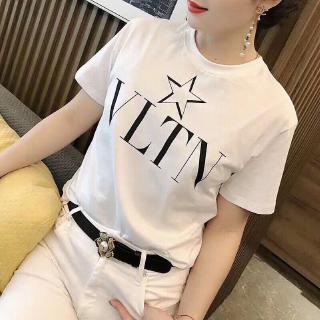 Playera/Camiseta de algodón con estampado clásico de Valentino/Camiseta suelta (1)