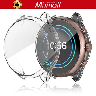 Miimall Protector de pantalla funda solo para Fossil Sport FTW6022 Smartwatch Cover, todo alrededor de TPU chapado en marco de protección resistente a los arañazos parachoques caso para Fossil Sport FTW6022 Sport Smart Watch