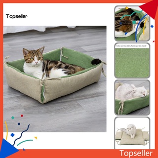 tops* resistente al desgaste nido para mascotas engrosado perros gatos cuadrado cálido cama transpirable para el hogar