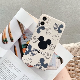 Mickey Minnie Case iPhone 12 Pro Max 11 XR X XS 7 8 Plus Casing Cute Cartoon Disney Lovely Couple Shockproof Corner Protection Lens Protector Anti-Scratch Bumper Square Soft TPU Phone Cover SE 2020 12Mini 8Plus 7Plus (5)