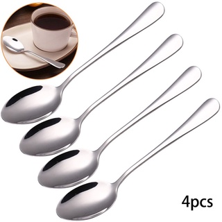 (100% high quality)Spoon Tableware 4PCS Picnic Camping Office Fruit Dessert Spoon Teaspoon