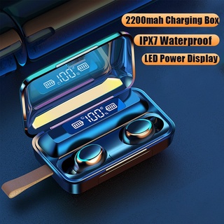 TWS F9 HiFi Bluetooth 5.0 CVC 8.0 Auriculares impermeables con reducción de ruido estéreo inalámbrico Pantalla LED