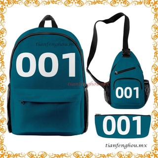 Backpack Set For Squid Game Creative Backpack Crossbody Bag Pencil Case[\(^o^)/]