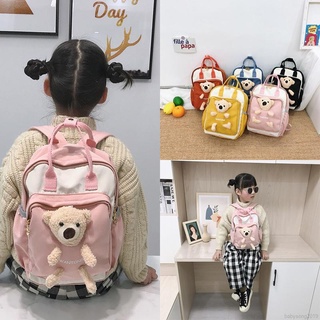 Mochila infantil de dibujos animados oso Kindergarten escuela bolsas coreano bolsa para niños y niñas bolsa de lona