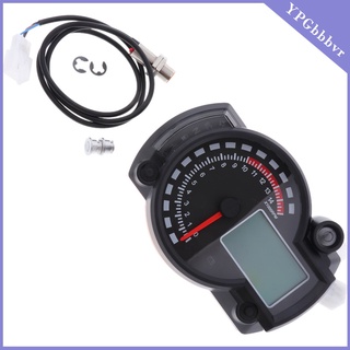 velocímetro de plástico abs moto 12v tacómetro digital odómetro lcd medidor (9)