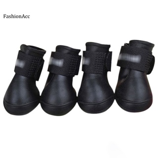 /TY/ 4pcs zapatos para mascotas perro impermeable botas de lluvia botines zapatos de goma colores caramelo (4)
