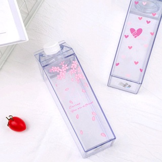 Botella/botella De agua Transparente deportiva De Sakura-espátula con fresa Para escuela/hogar/oficina (9)