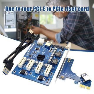 ◇celular Graphics Card 1 To 4 PCI-E 1X M2 Expansion Card 4 Port PCI-E To PCIE Riser Card For Computer Accessories