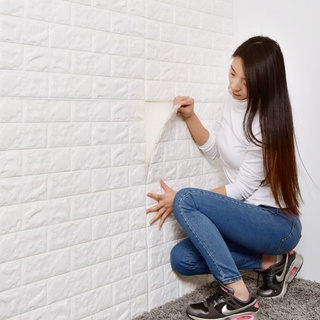 1pcs 3D ladrillo pegatinas de pared autoadhesivas papel pintado TV fondo de pared ladrillo papel pintado sala de estar dormitorio decoración