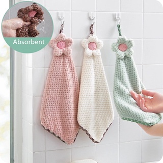 Linda toalla de mano colgante suave flor de sol/Super absorbente de lana de Coral no revestimiento paños de limpieza/cocina hogar baño toallas de limpieza