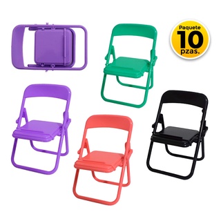 Paquete de 10 piezas de Soporte para celular en forma de silla plegable