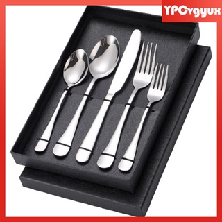 [venta caliente] 5 piezas portátil de viaje de acero inoxidable vajilla tenedor cuchara comer vajilla picnic mochila cubiertos vajilla