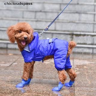 chi 4pcs m/xxl antideslizante impermeable colores caramelo botas de goma moda mascota zapatos de lluvia
