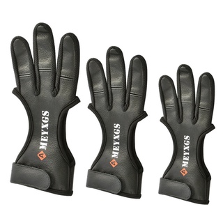 ameyxgs universal 3 dedos antideslizante transpirable guantes de tiro con arco de ciervo material protector de arco guante xl