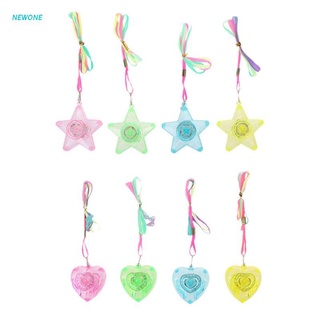 newone pentacle estrella forma de corazón colorido led sparkle collar brillante colgantes fiesta favores niños juguete luz hasta juguete