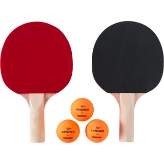 Set de free ping-pong de 2 palas ppr 100 small y 3 pelotas