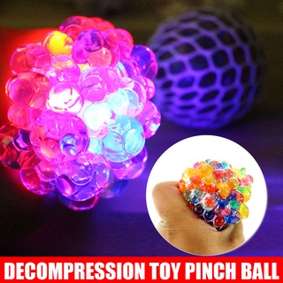 Anti-Stress Ball LED Mesh Squeeze Ball Toys Home and Office Use Stress Relief Toys for Easter Christmas Birthday
