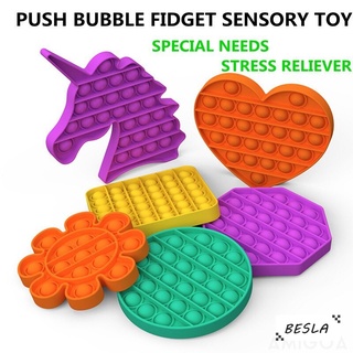 foxmind unicornio pop su fidget juguetes push tipo cuadrado arco iris multicolor arco iris pop it push burbuja alivio del estrés ansiedad juguetes besla