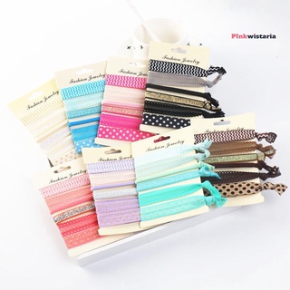 PINK 6Pcs Lovely Knotted Elastic Hair Band Rope Ponytail Holder Hair Ties (6)