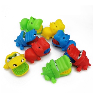 qintian 3Pcs dibujos animados Animal boca grande cocodrilo hipopótamo molde tire hacia atrás Mini coche rompecabezas juguete
