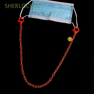 SHERLOCK12 Cute Lovely Glasses Rope Students protection Rope protection Lanyard Cartoon Pattern Smiley Face Candy Color Fashion Women Girls Children Glasses Chain/Multicolor