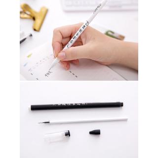 Bolígrafo de Gel de texto creativo/útiles escolares para estudiantes/bolígrafo negro de firma de 0.5 mm (4)